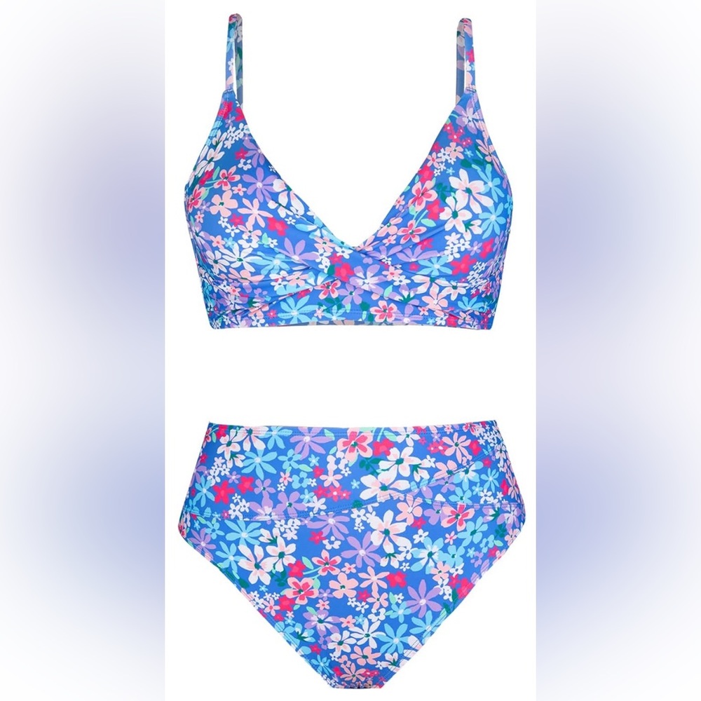 *SOLD* CUPSHE | Women’s Floral High Waisted Bikini V Neck Twist Front | Size M